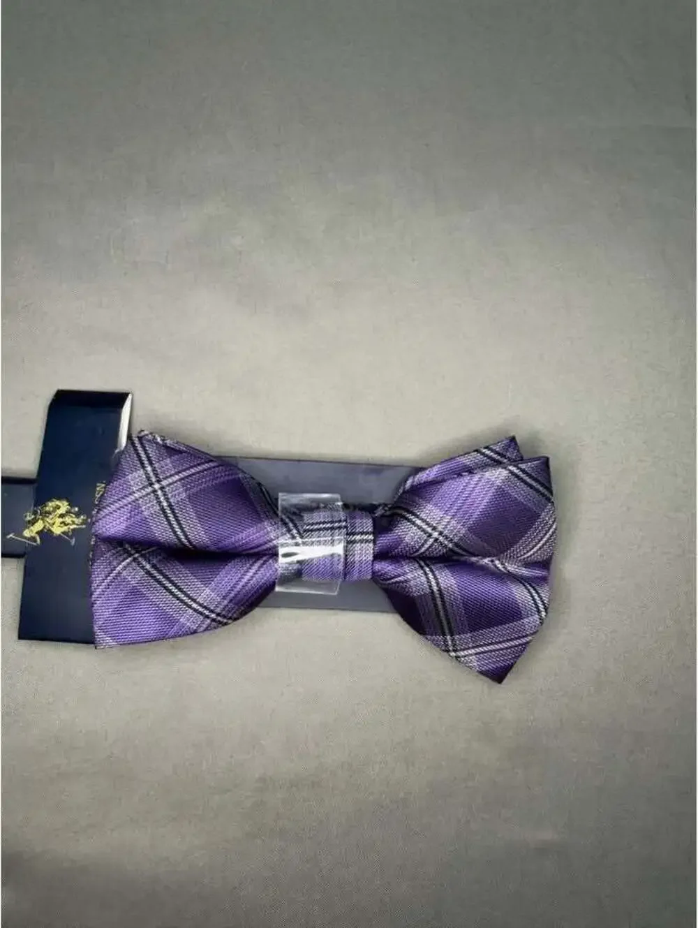 U.S. Polo Assn. Purple Plaid Bow Tie